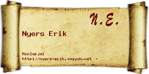 Nyers Erik névjegykártya